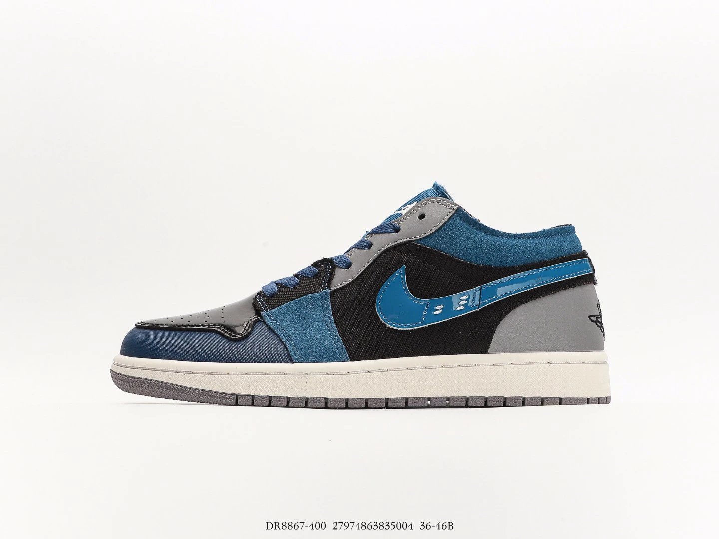 Air Jordan 1 Low Patent Black Blue
