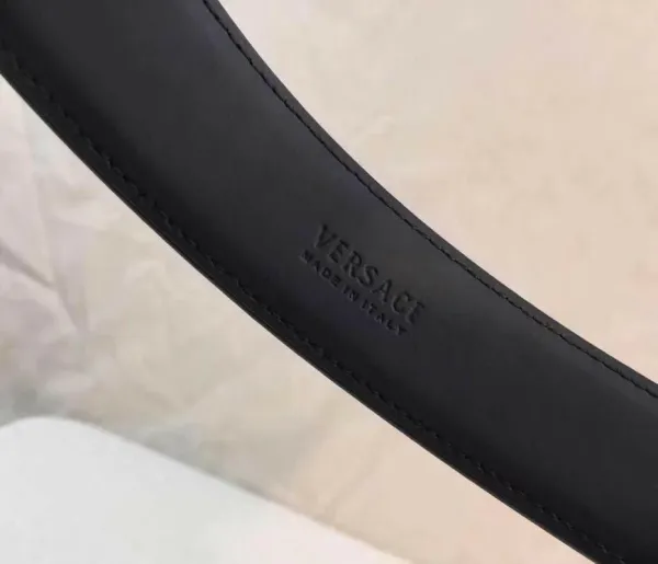 Versace Medusa Head Buckle Leather Belt Black - 13