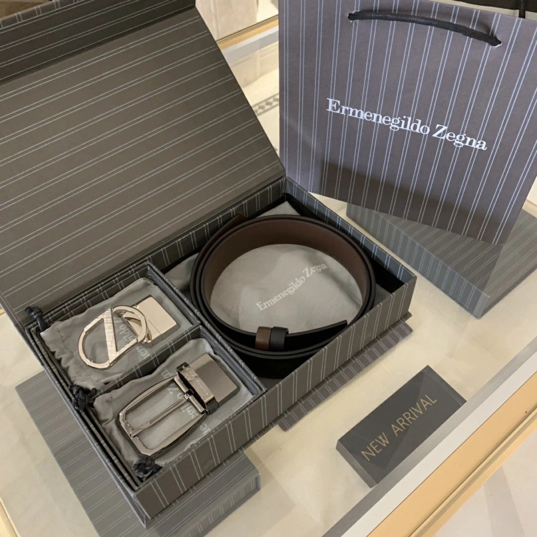 Men's Leather Belt Gift Set - Business Casual Dual Buckle