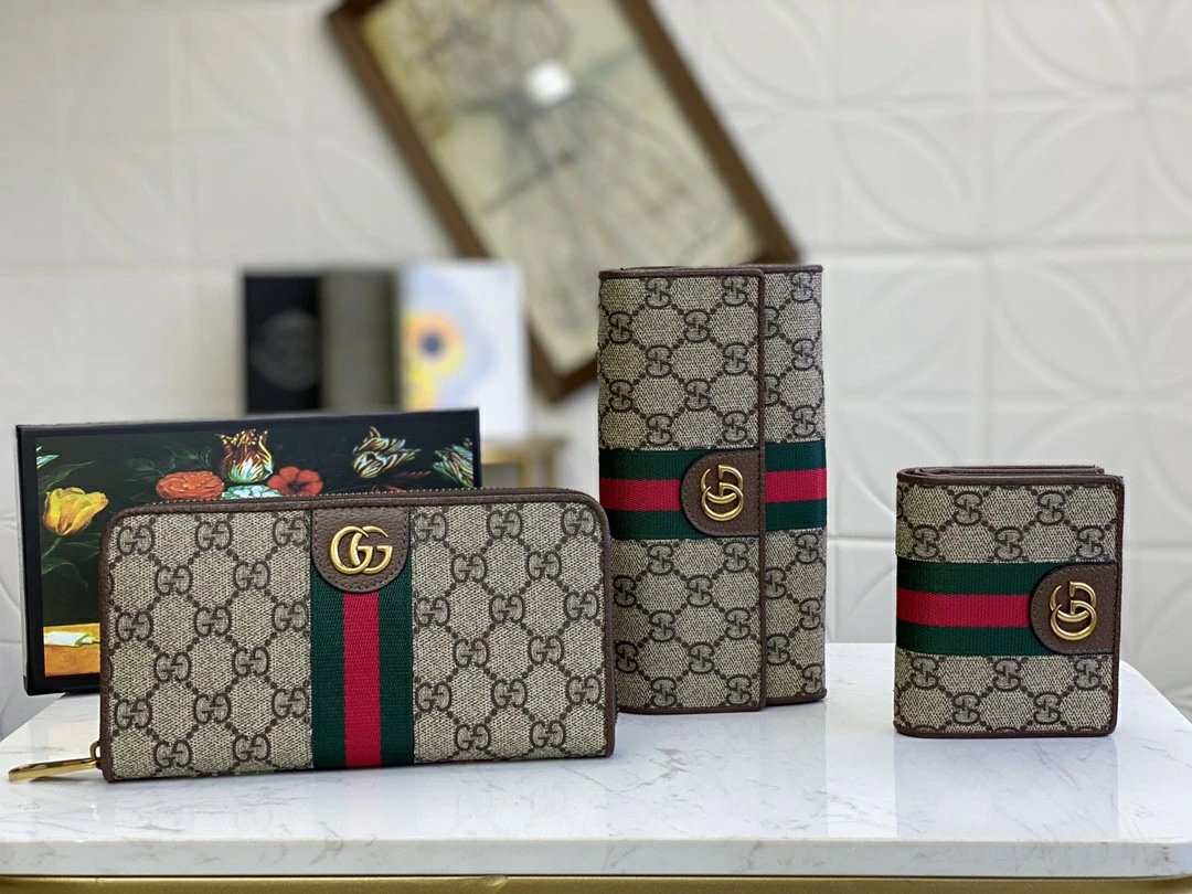 Disney GG Pattern Genuine Leather Long Wallet