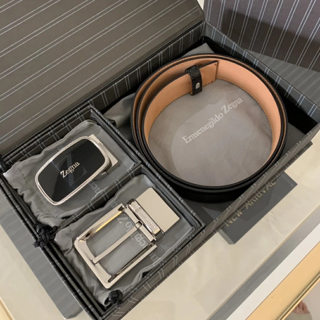 Men's Leather Belt Gift Set - Business Casual Dual Buckle