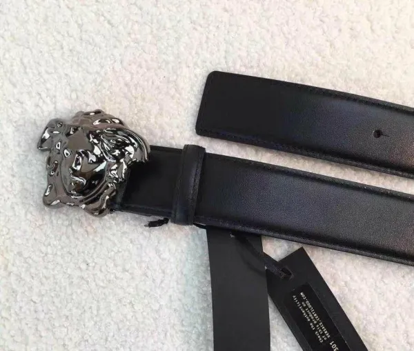 Versace Medusa Head Buckle Leather Belt Black - 15