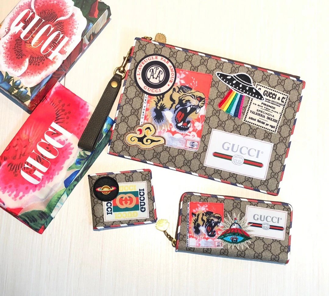 Embroidered Long Wallet Clutch