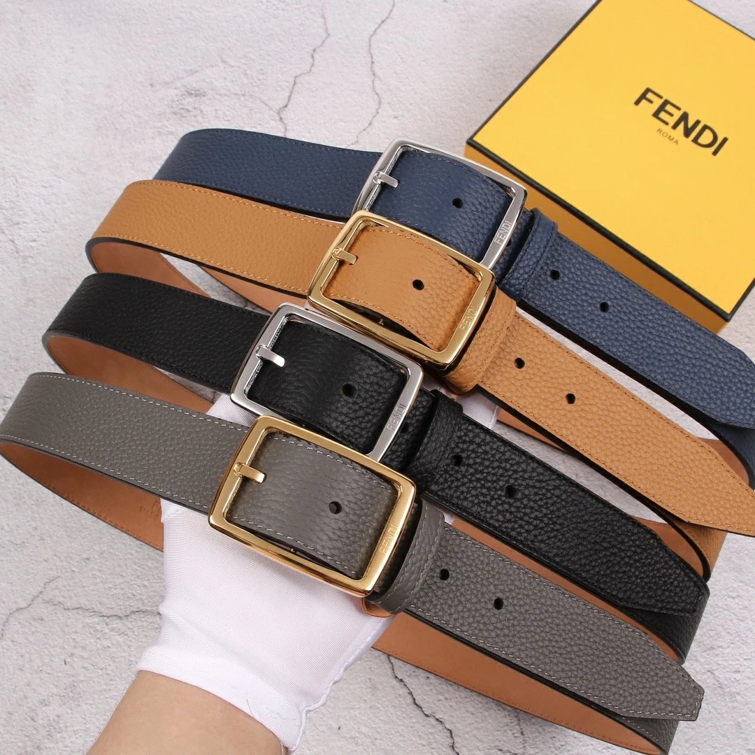 Fendi Men's Leather Belt Needle Buckle