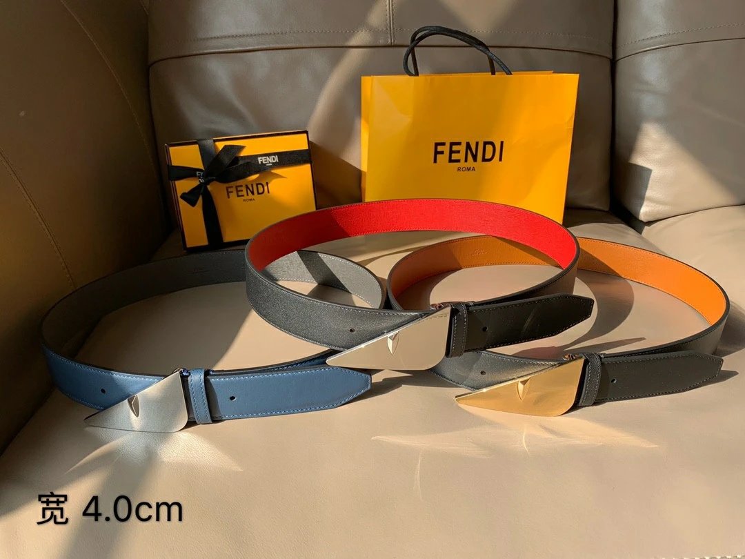 Fendi Monster Head Leather Belt Unisex