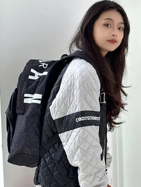 Air Jordan Speckle Print Backpack White and Navy - 9