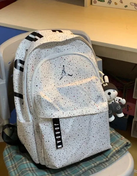 Air Jordan Speckle Print Backpack White and Navy - 6