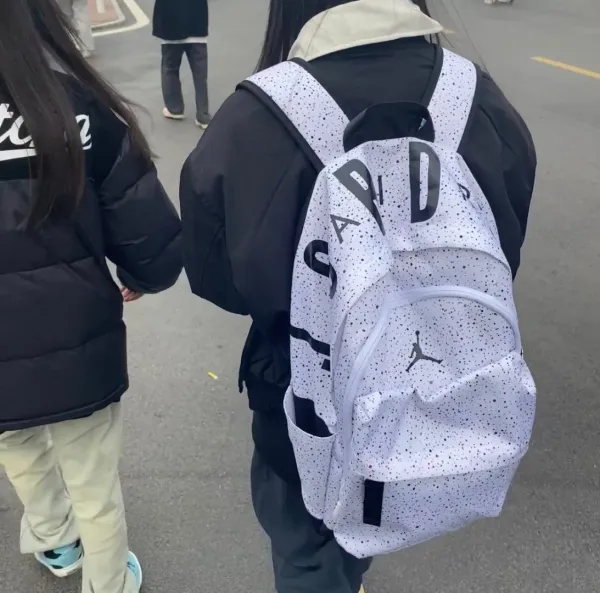 Air Jordan Speckle Print Backpack White and Navy - 5