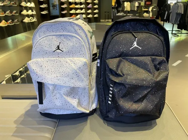 Air Jordan Speckle Print Backpack White and Navy - 1