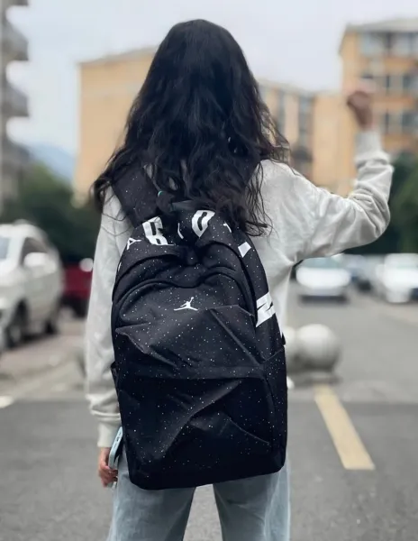 Air Jordan Speckle Print Backpack White and Navy - 10