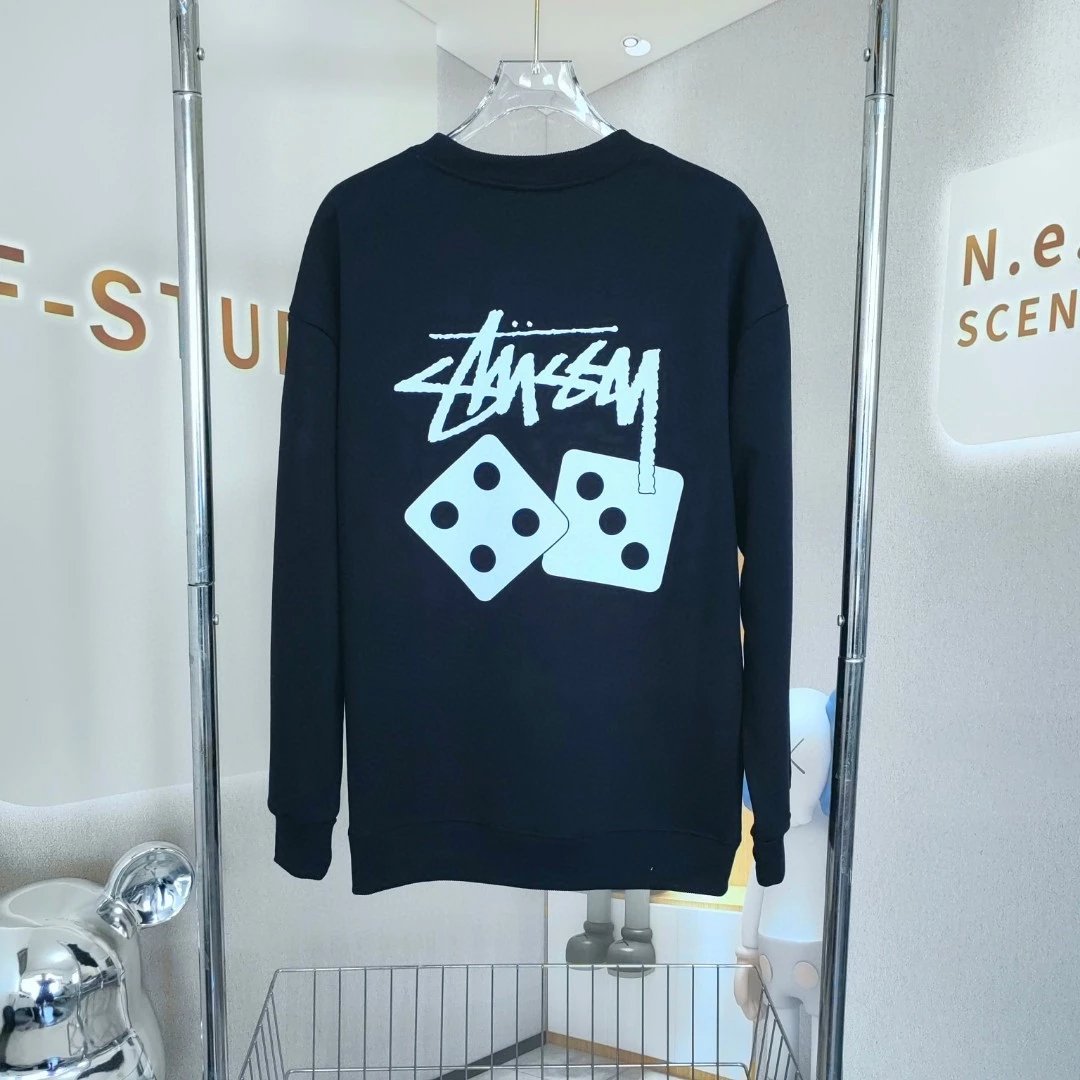 Stussy Dice Logo Crewneck Sweatshirt Black - 136614