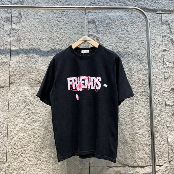 Versace V Logo Floral Print Black T-Shirt - 17