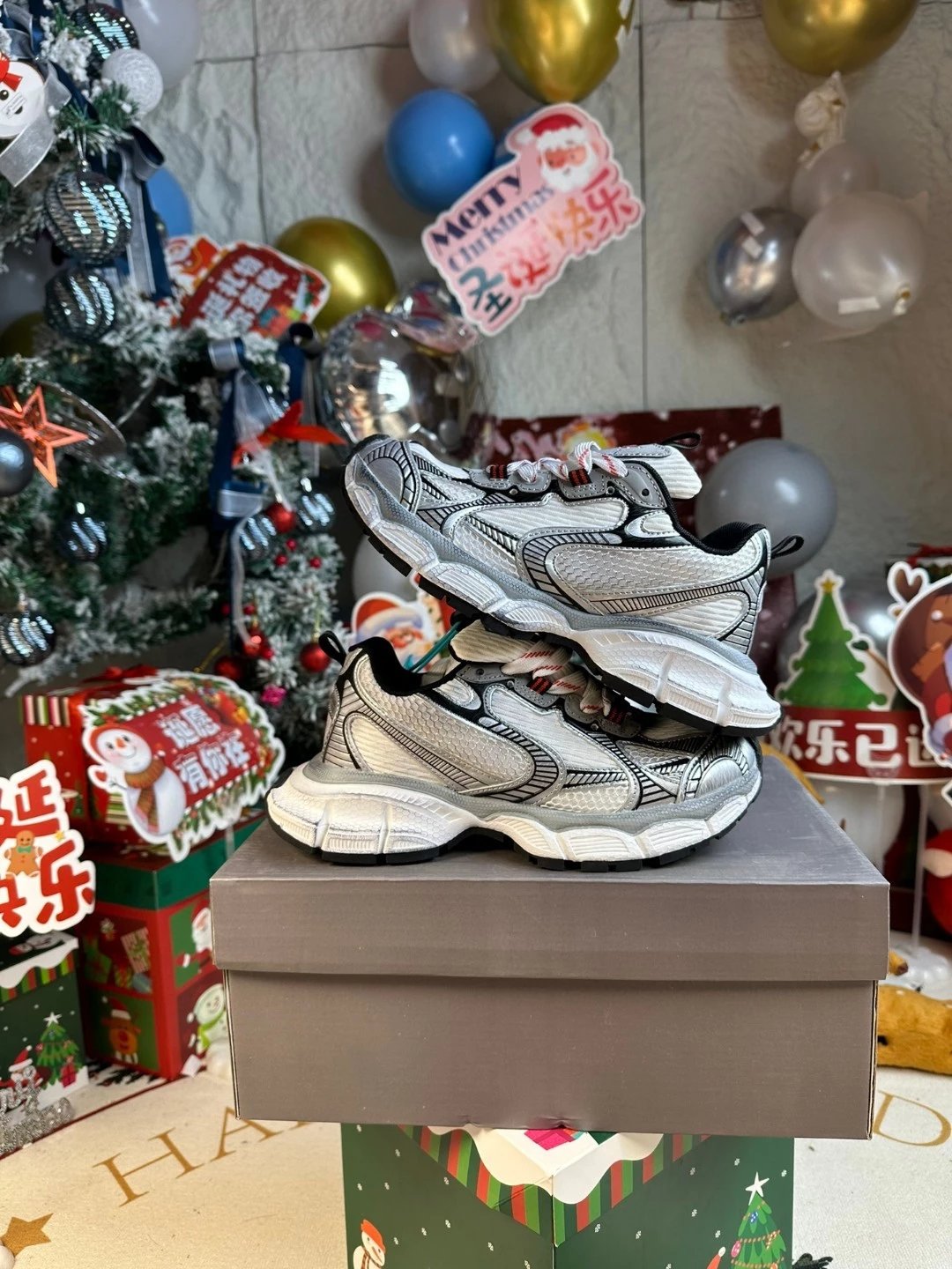 Silver White Red