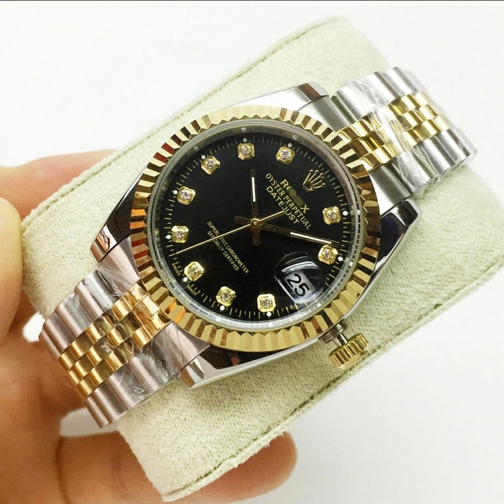 Two-Tone Gold with Black Dial