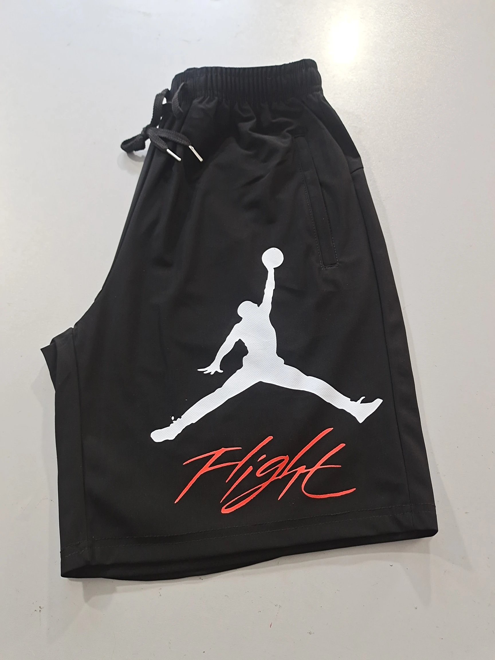 AJ Script Letter Ice Silk Shorts