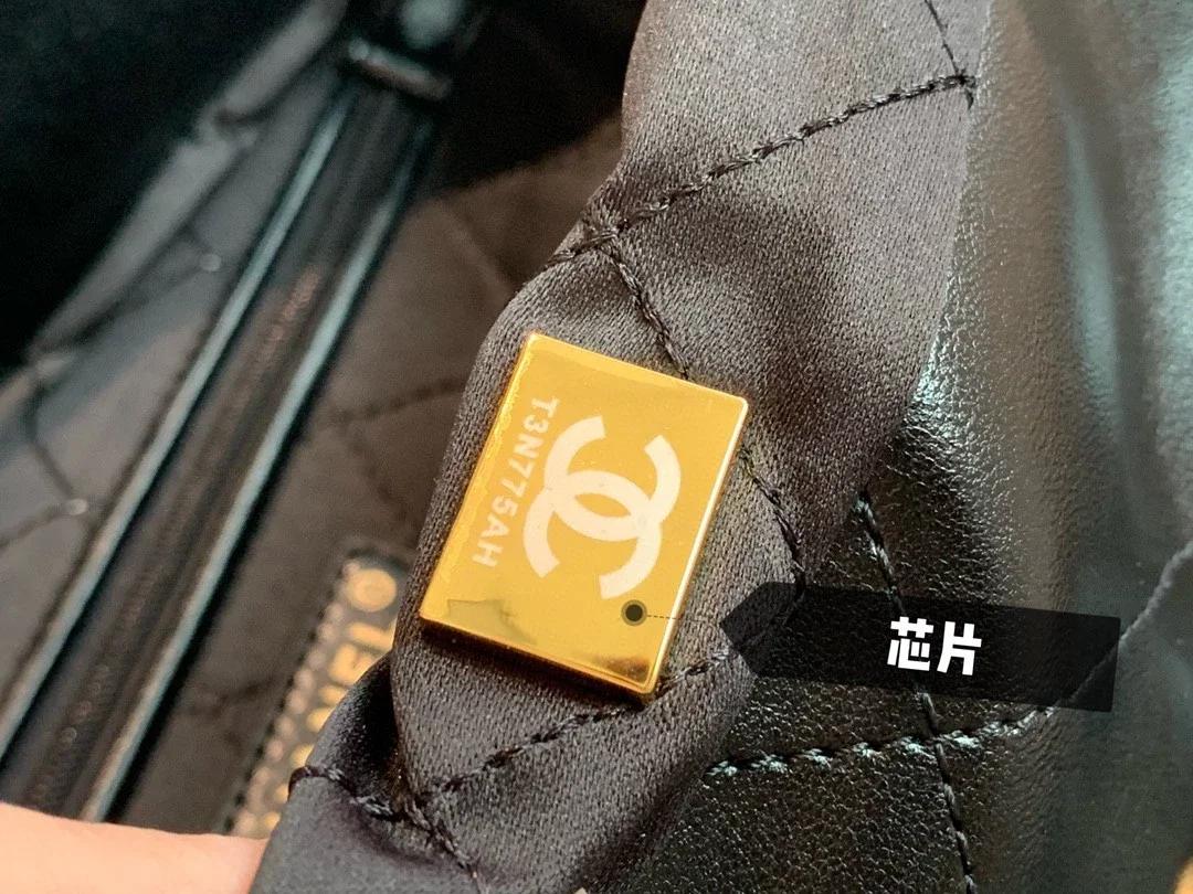 黑银白银出货】22新款chan小香风垃圾袋大容量购物袋tote字母袋
