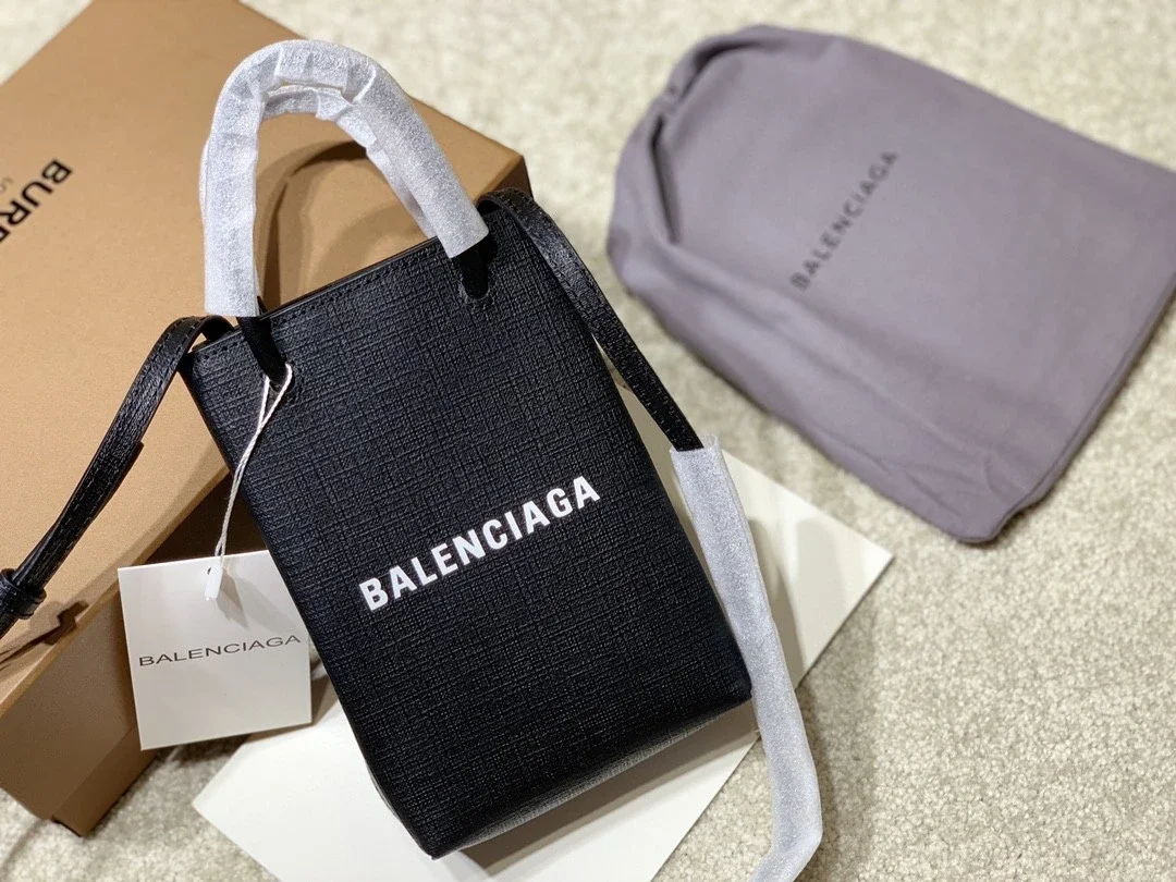 Balenciaga 巴黎家斜挎手机包fil小白同款SHOPPING 迷你购物袋手提包