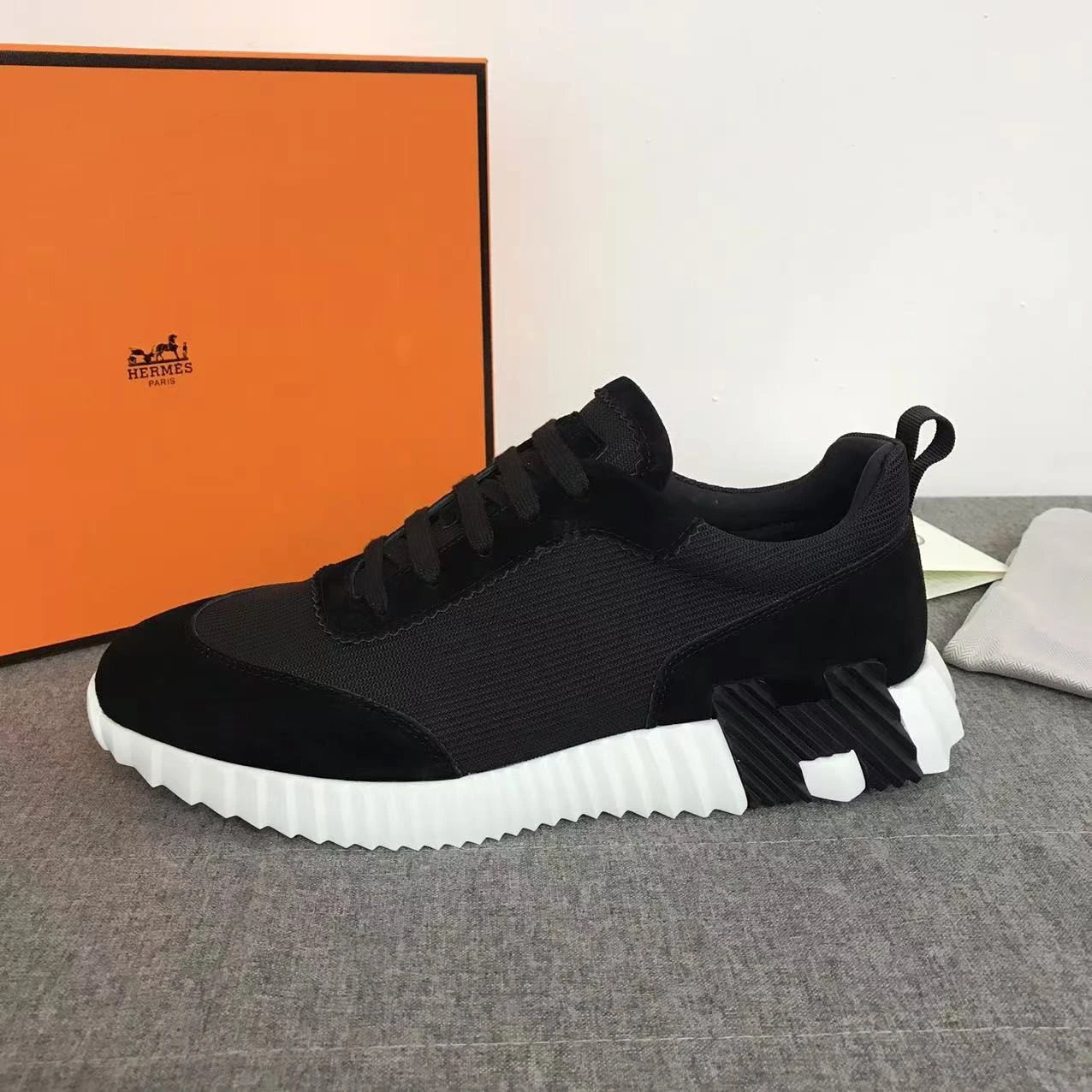 Black with suede