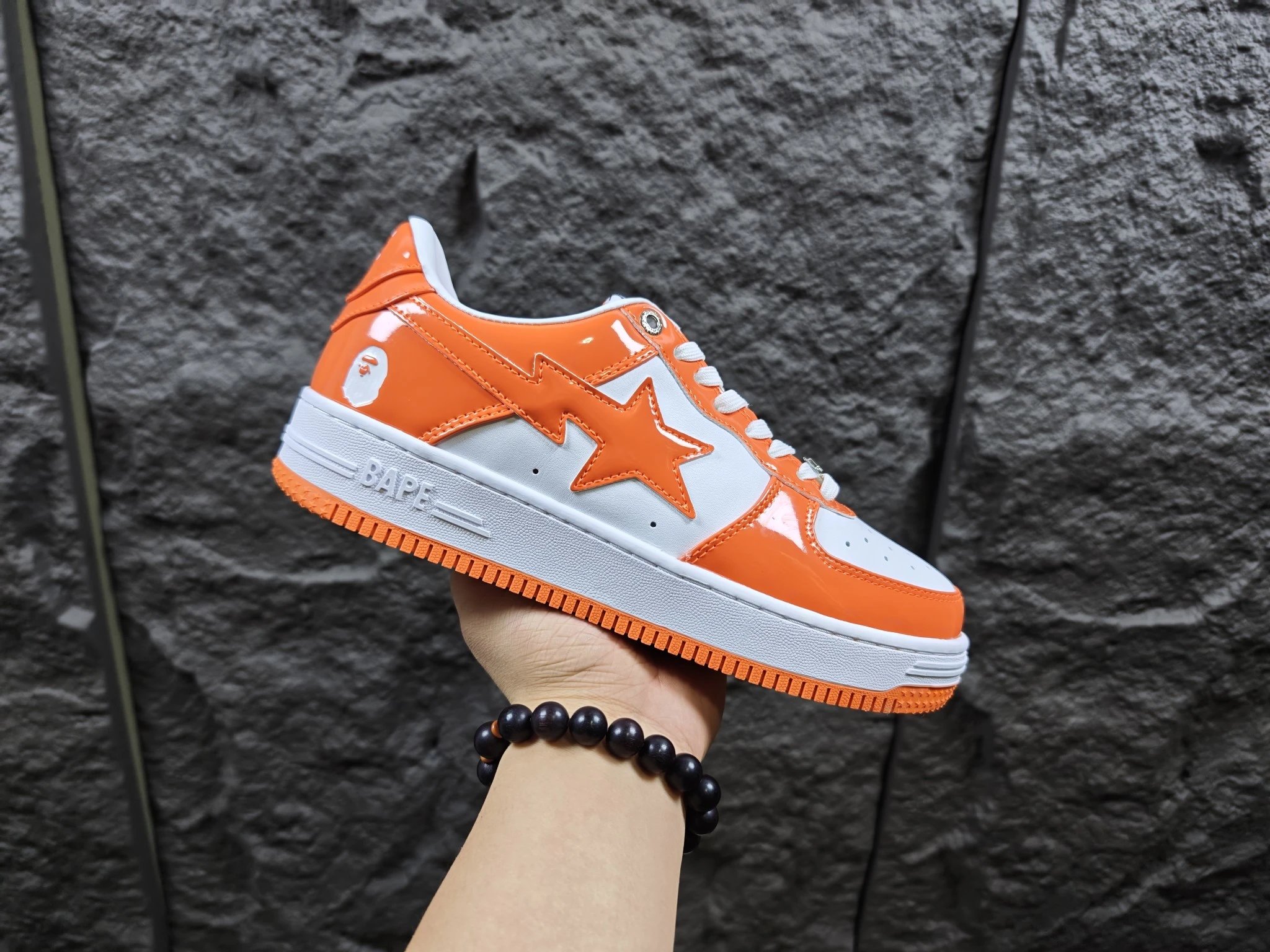 BAPE STA Low White Orange Patent