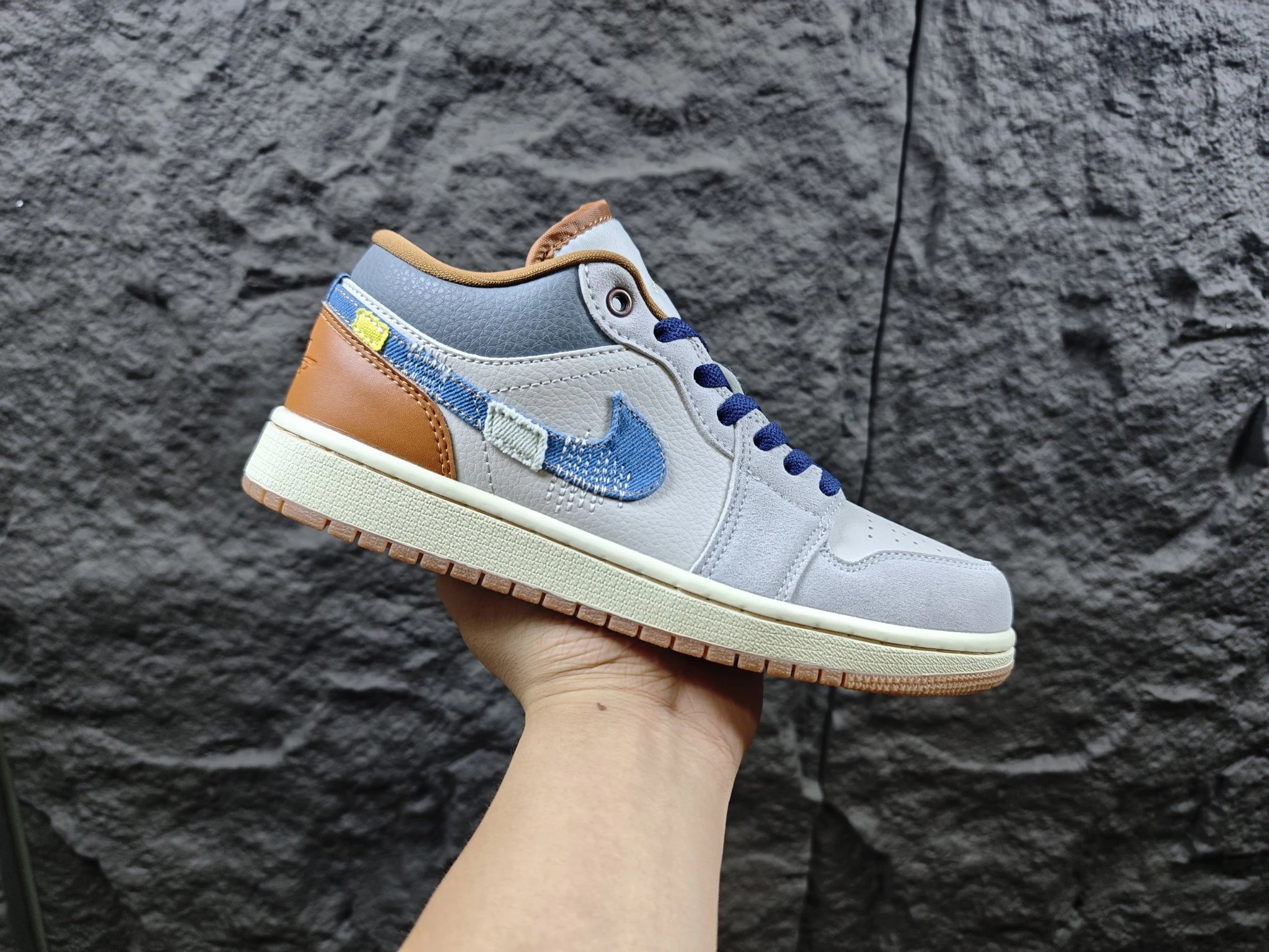 Jordan AJ1 Low Valentine White Blue Basketball Shoe