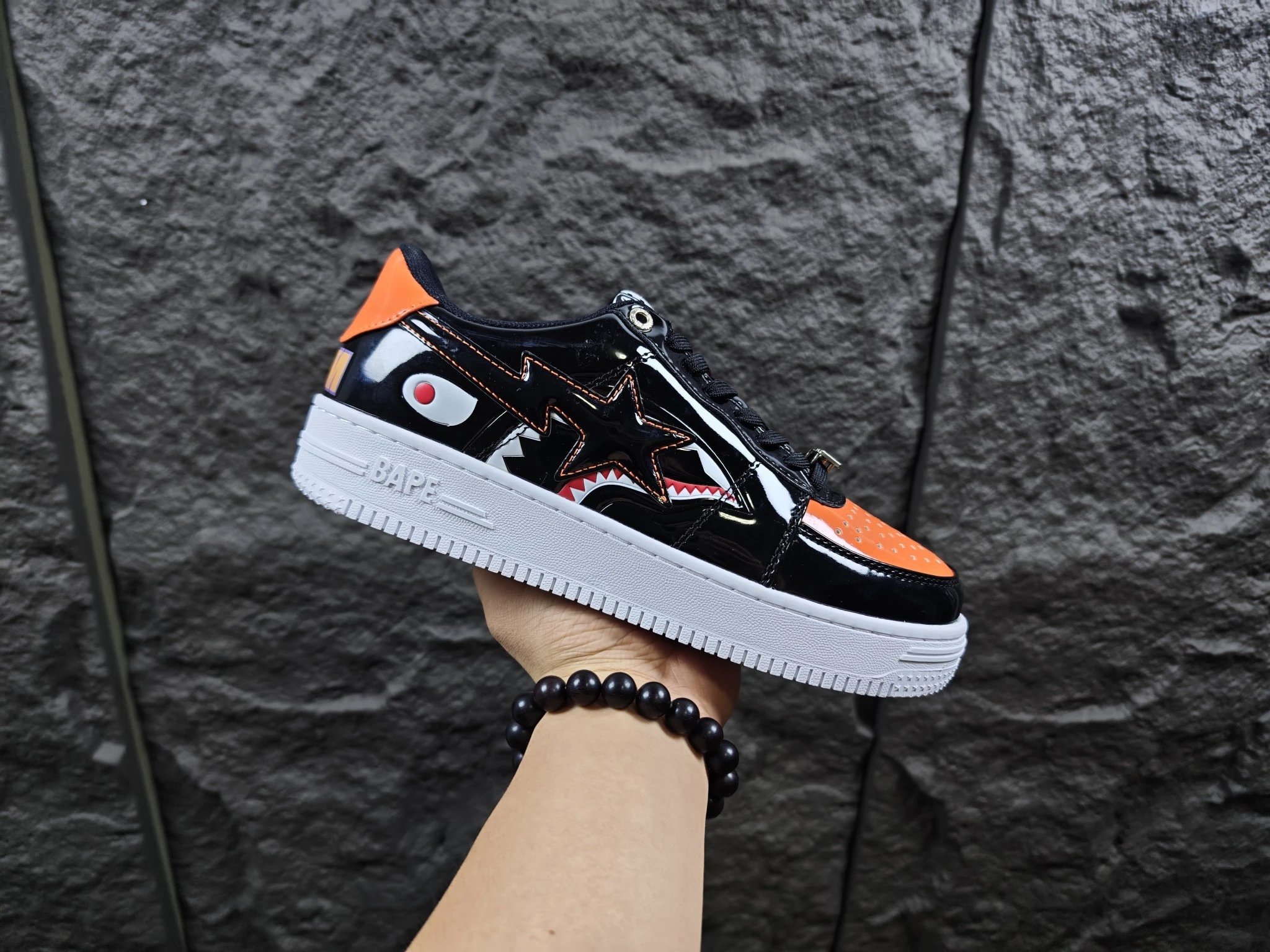 BAPE STA Low Black Orange Patent