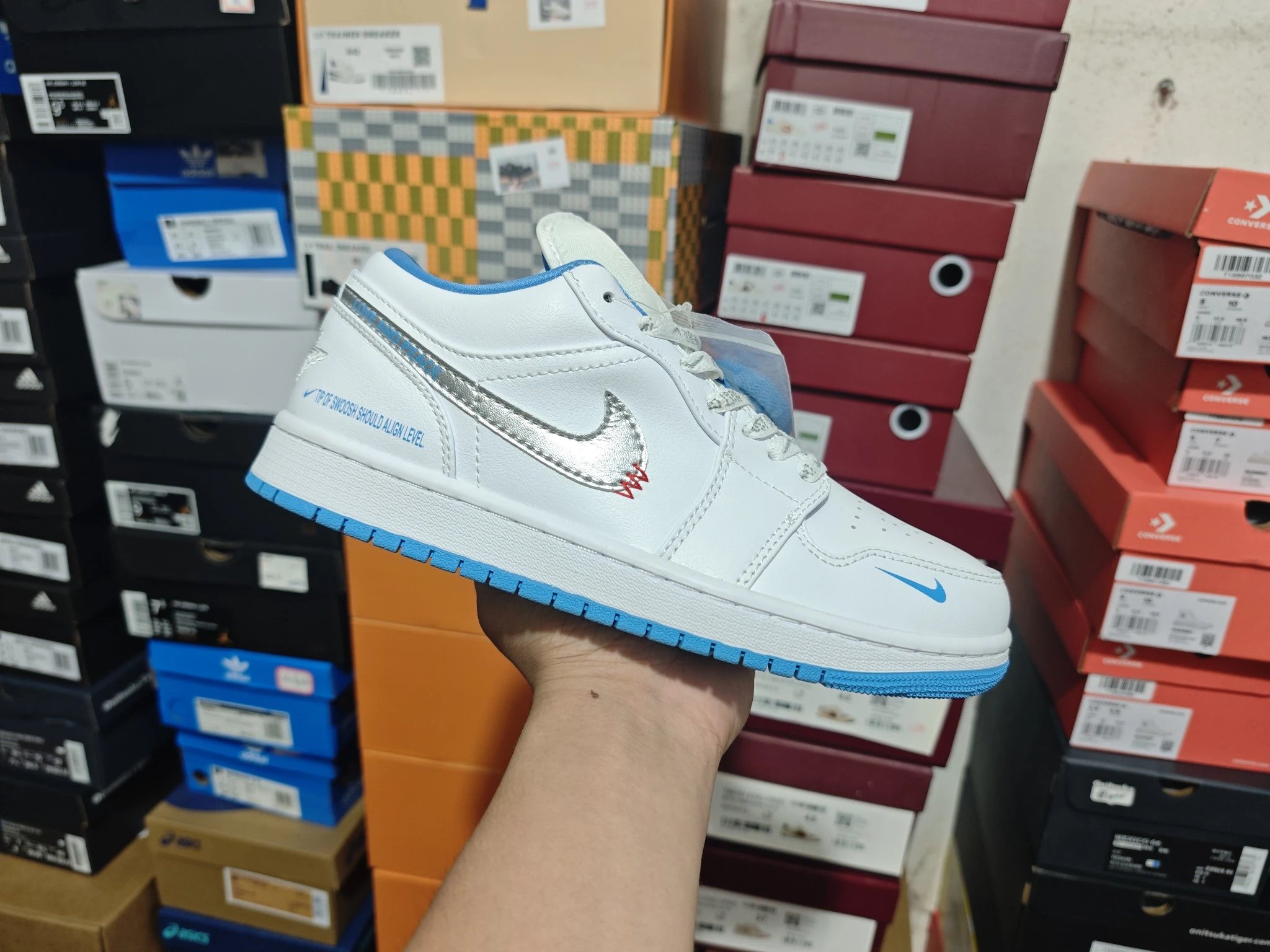 Air Jordan 1 Low Silver Blue White