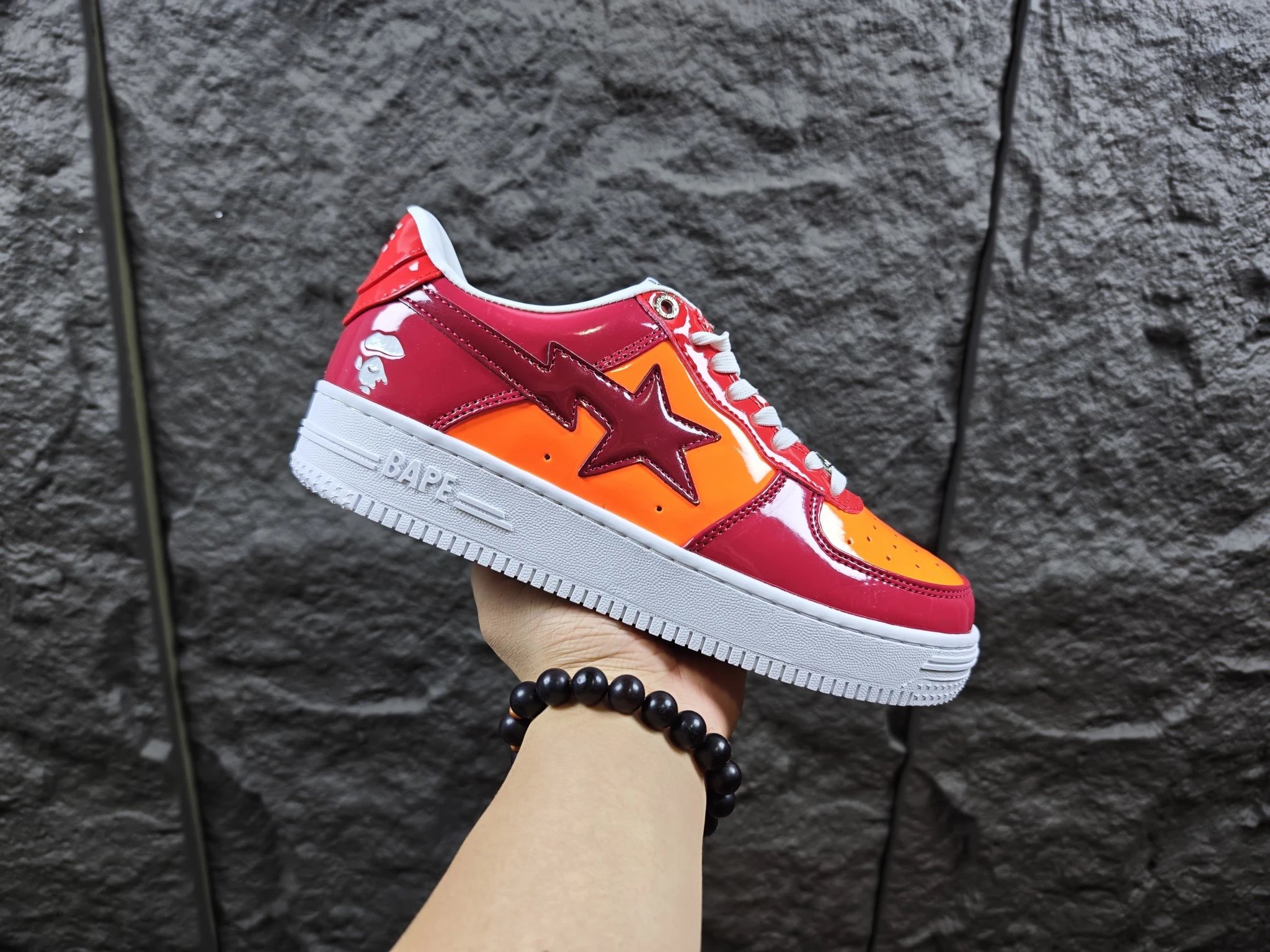 BAPE STA Low Red Orange Patent