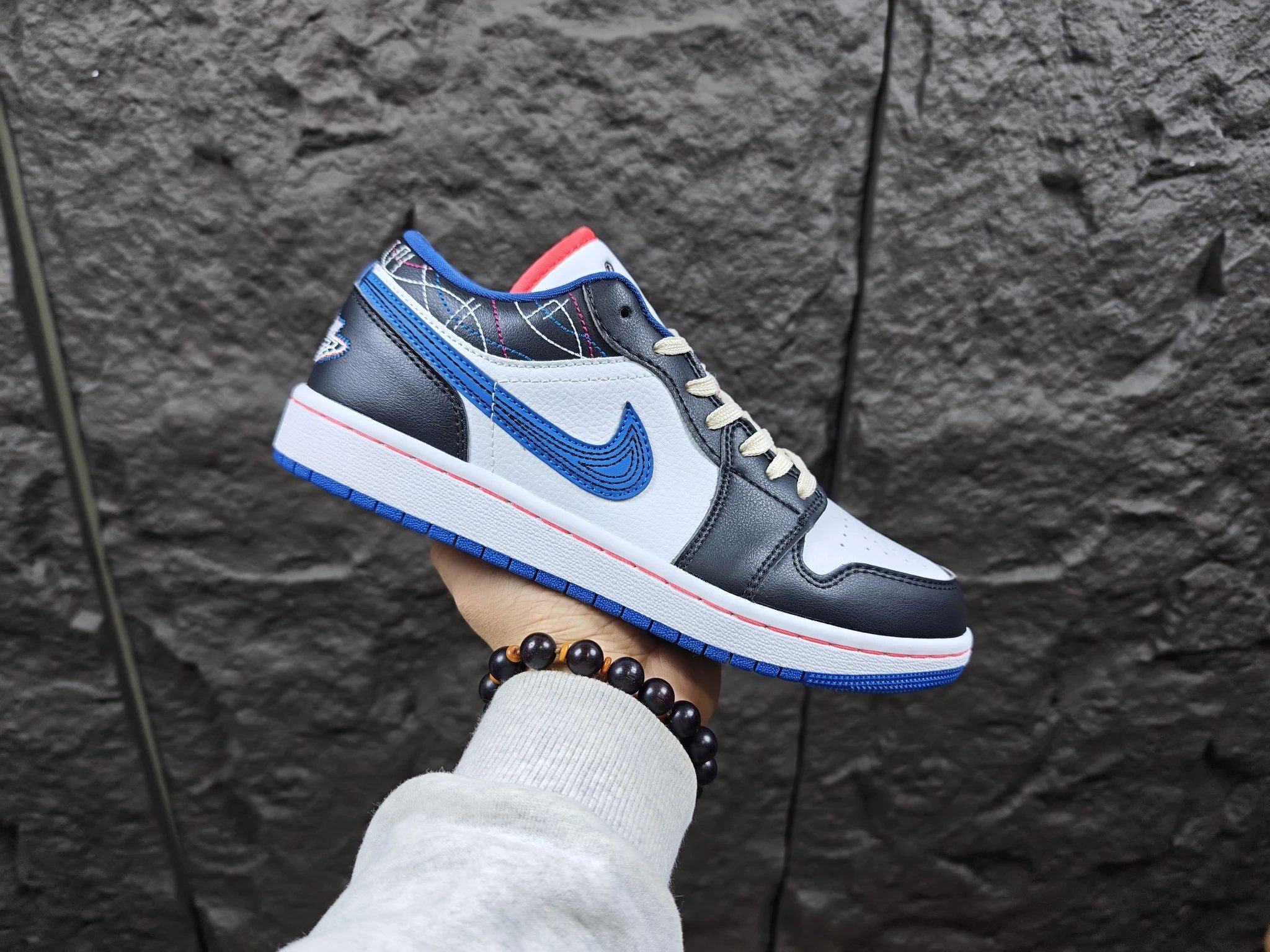 Air Jordan 1 Low White Black Blue Red