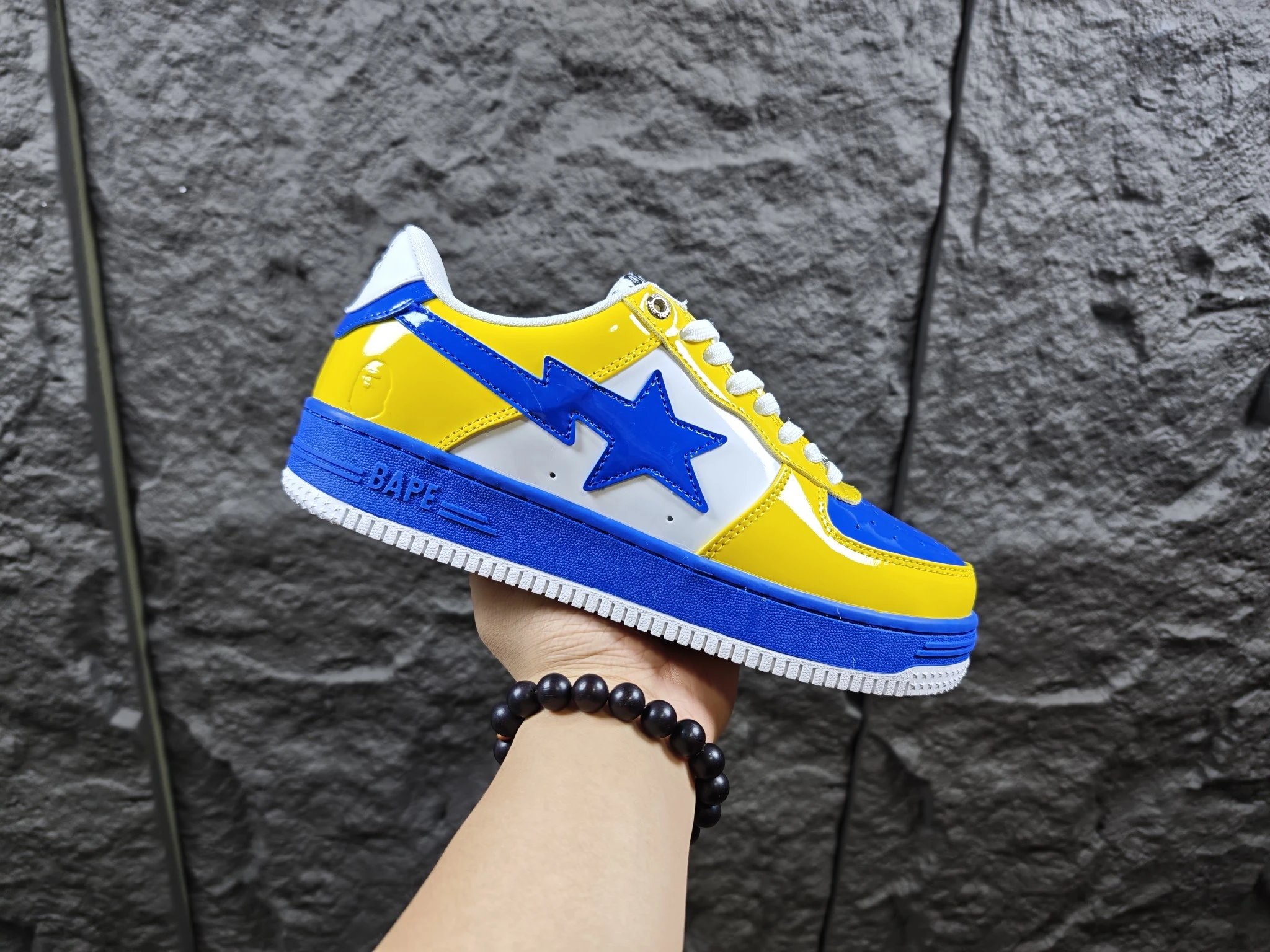BAPE STA Low White Yellow Blue Patent