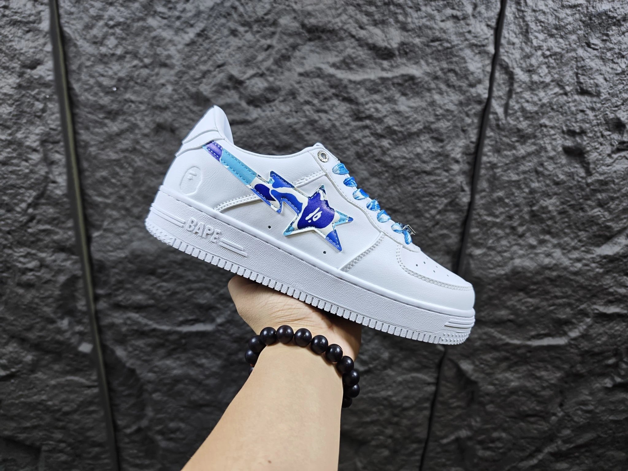 BAPE STA Low White Blue Camo Star
