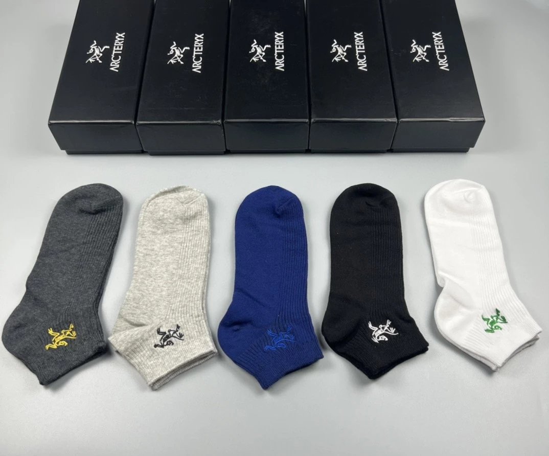 Cotton Crew Socks 5-Pack Double Needle