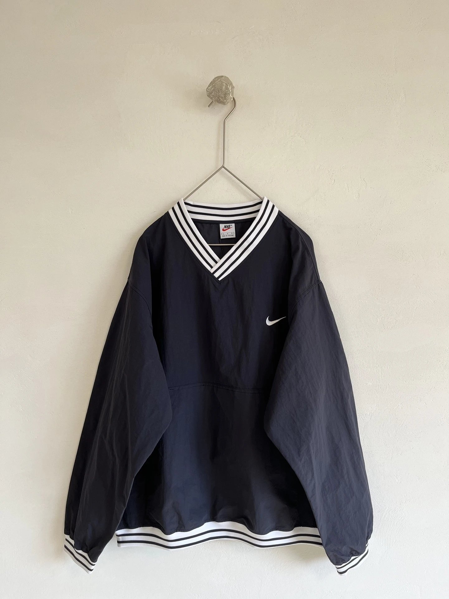 Nike Jackets V-Neck Striped-Trim Pullover Windbreaker image 3