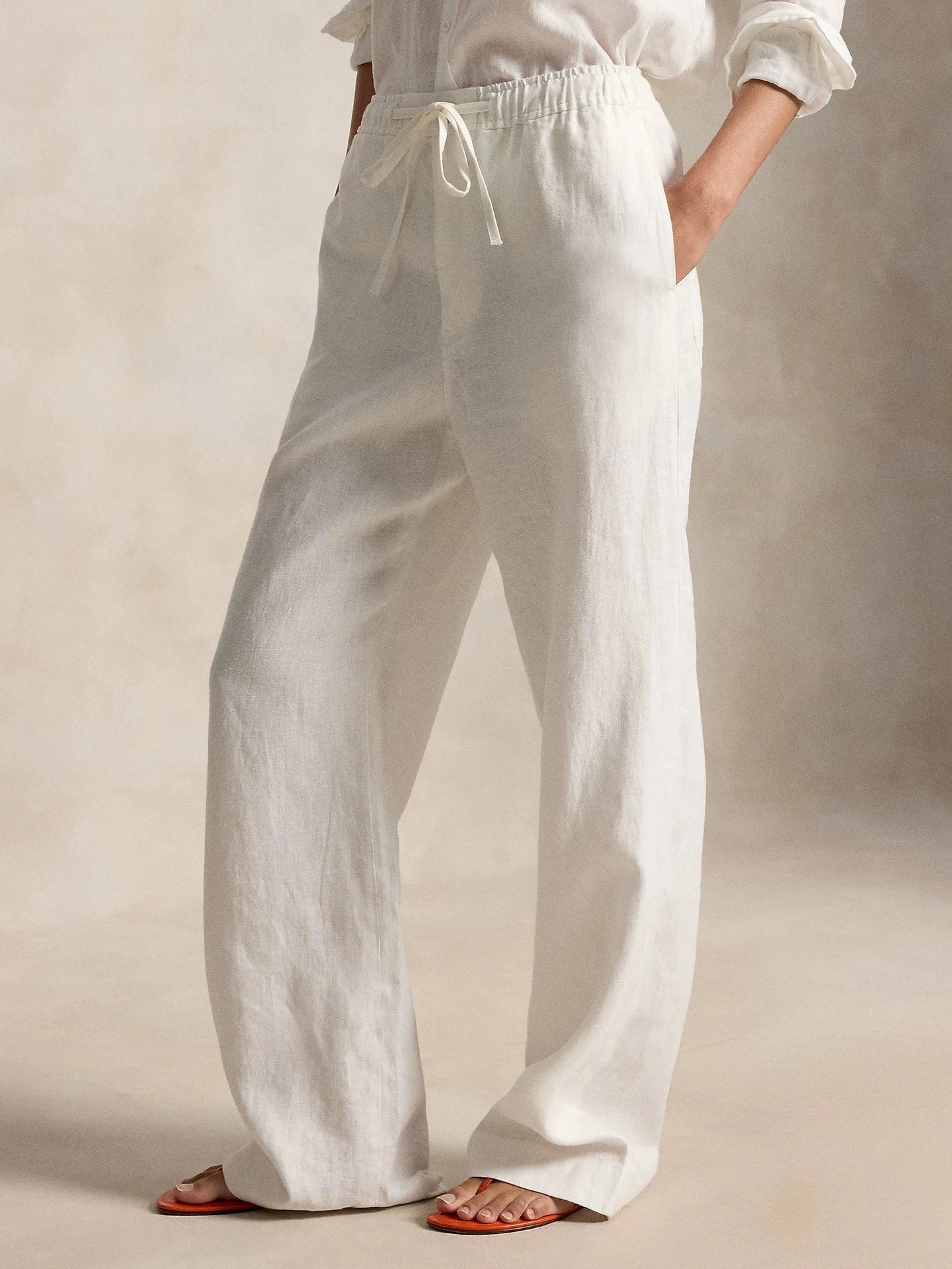 Design Elastic Waist Drawstring Pants Navy - 17