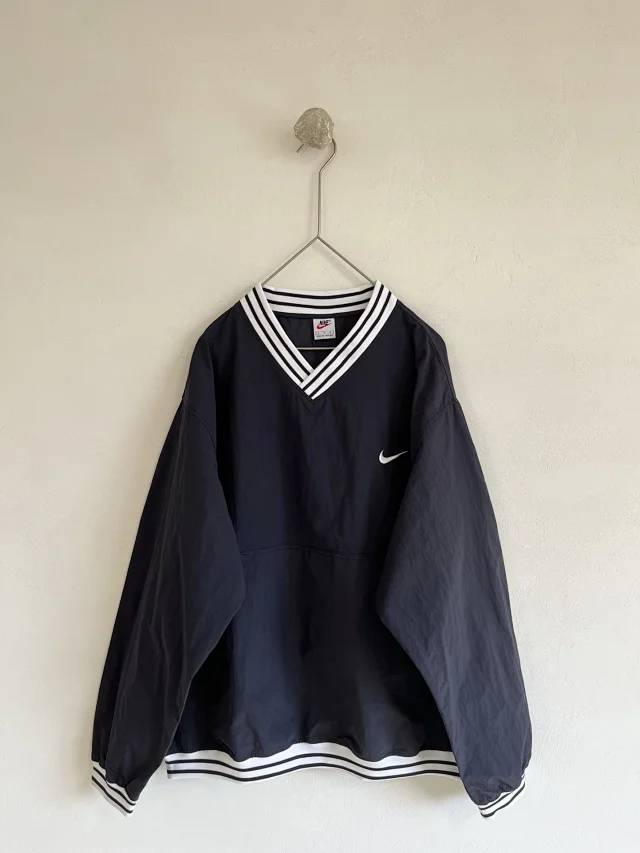 Nike Jackets V-Neck Striped-Trim Pullover Windbreaker product detail image 3