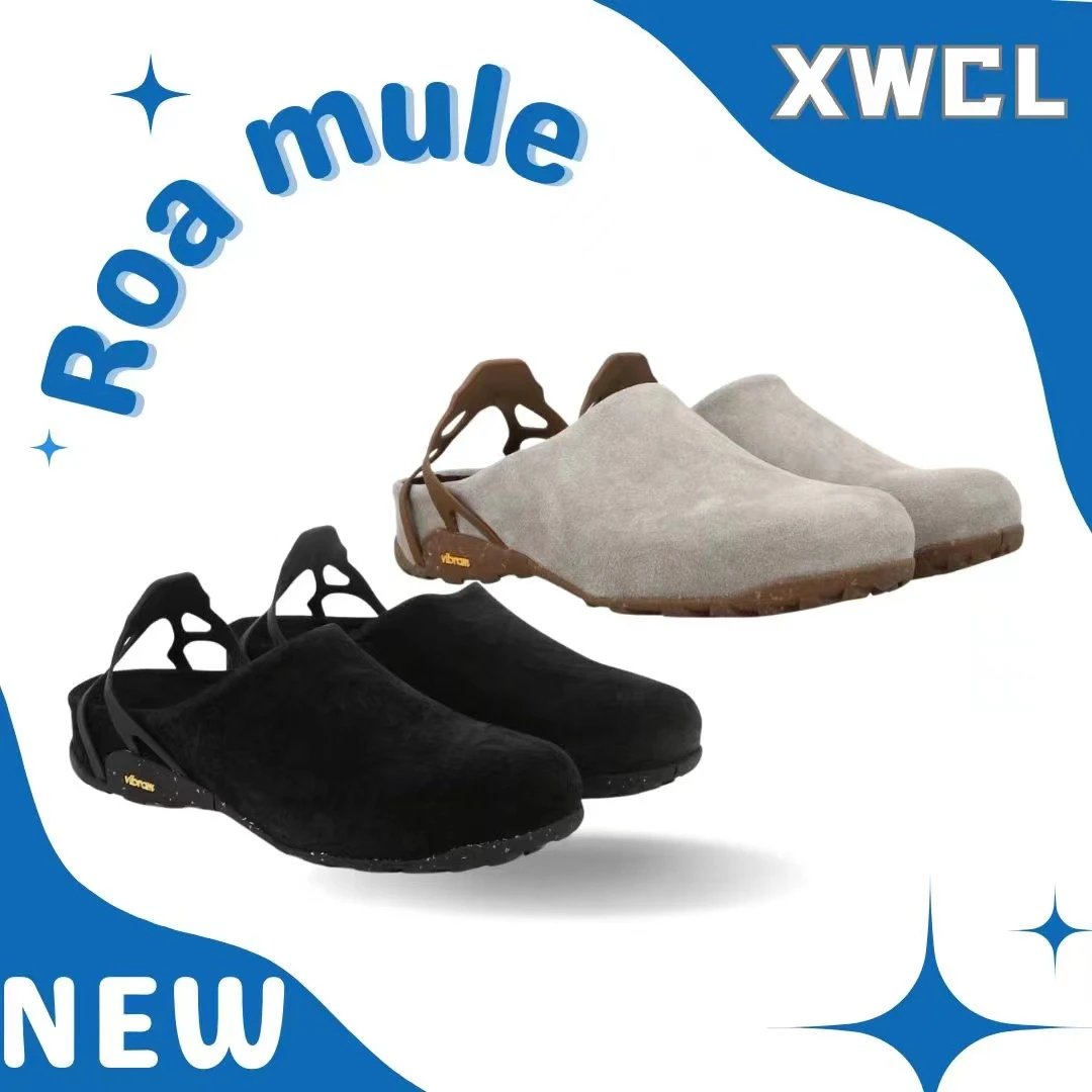 【XW Exclusive】ROA 24SS Fedaia Birkenstock-Toe Mule Slippers Birkenstock V-Sole Outdoor Style Suede Slip-On Mules