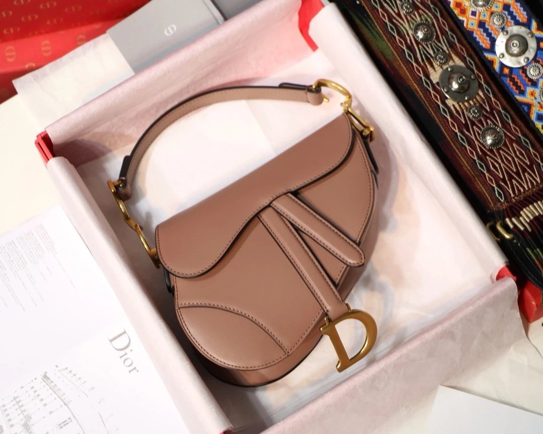 💰630 藕粉小号【♥️Dior saddle 全皮系列 】【配专柜♥️红色🎁】