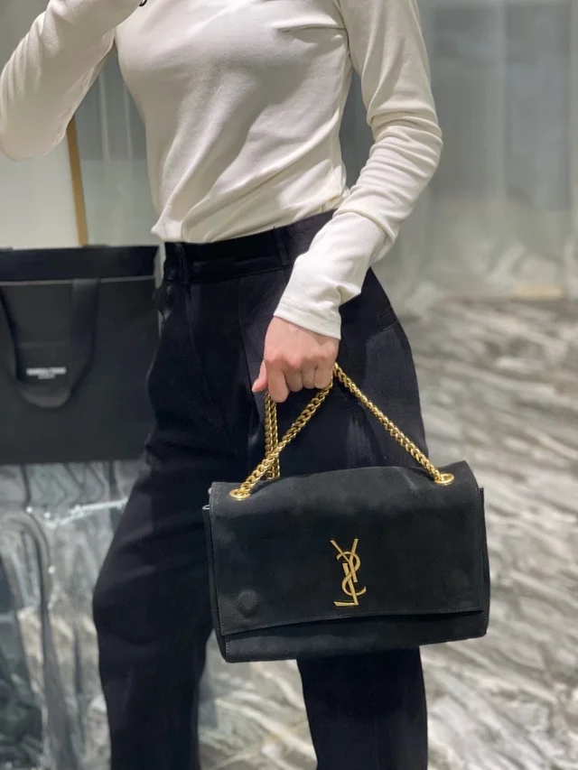 YSL/圣罗兰21款双面链条包𝐊𝐚𝐭单肩包斜挎包手拿包�