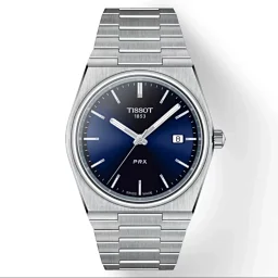 thumbnail for The 2089 Celestial Gazette PRX Quartz combines classic design with a romantic touch with a fresh light blue dial and a stainless steel strap