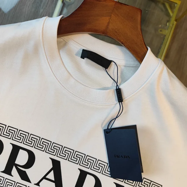 Prada Logo-print short-sleeve T-shirts in two distinct designs product detail image 1