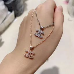 thumbnail for s925 silver zircon super flash color retention necklace hypoallergenic small and exquisite clavicle chain JE0239 This necklace is marked with 925