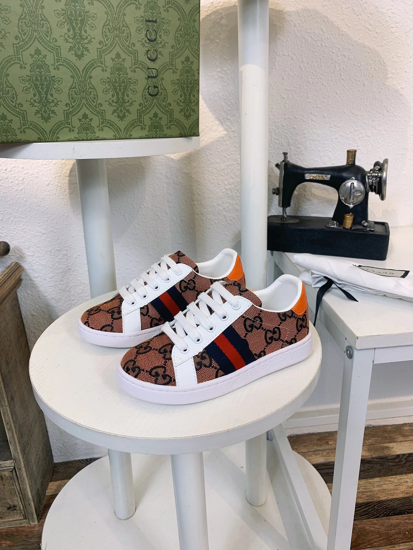Gucci Sneakers Children's GG canvas web stripe low-top — K