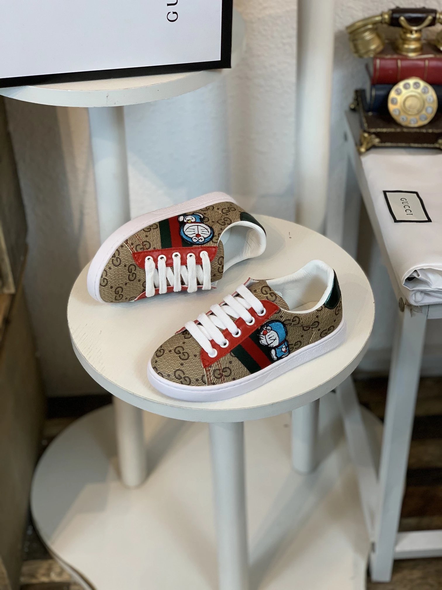 Gucci Sneakers Children's GG canvas web stripe low-top — H