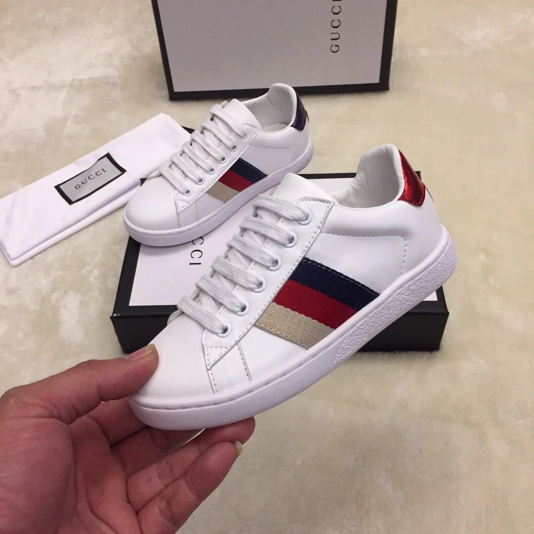 Gucci Sneakers Children's GG canvas web stripe low-top — I