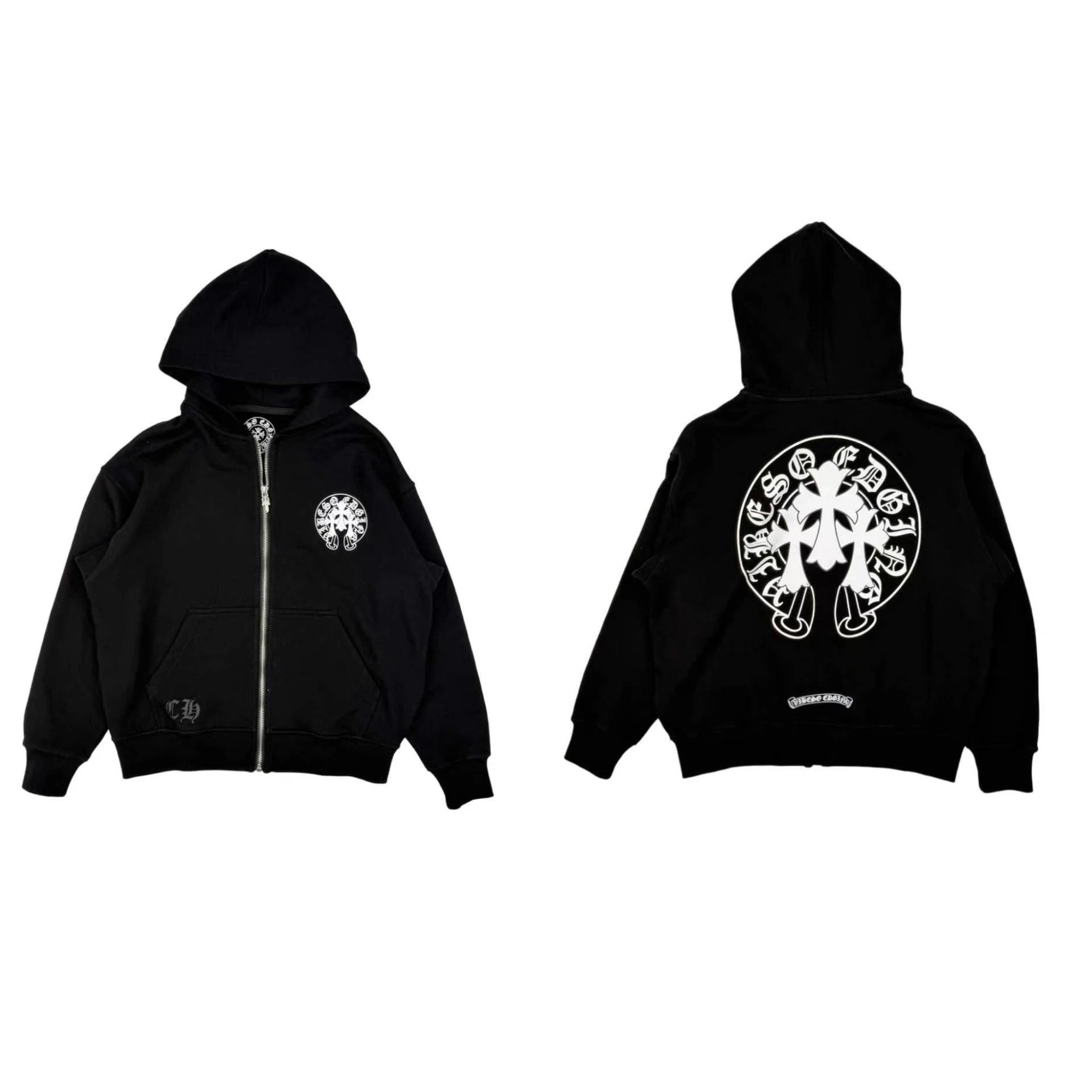 Chrome Hearts Horseshoe Petal Zip-Up Sweater