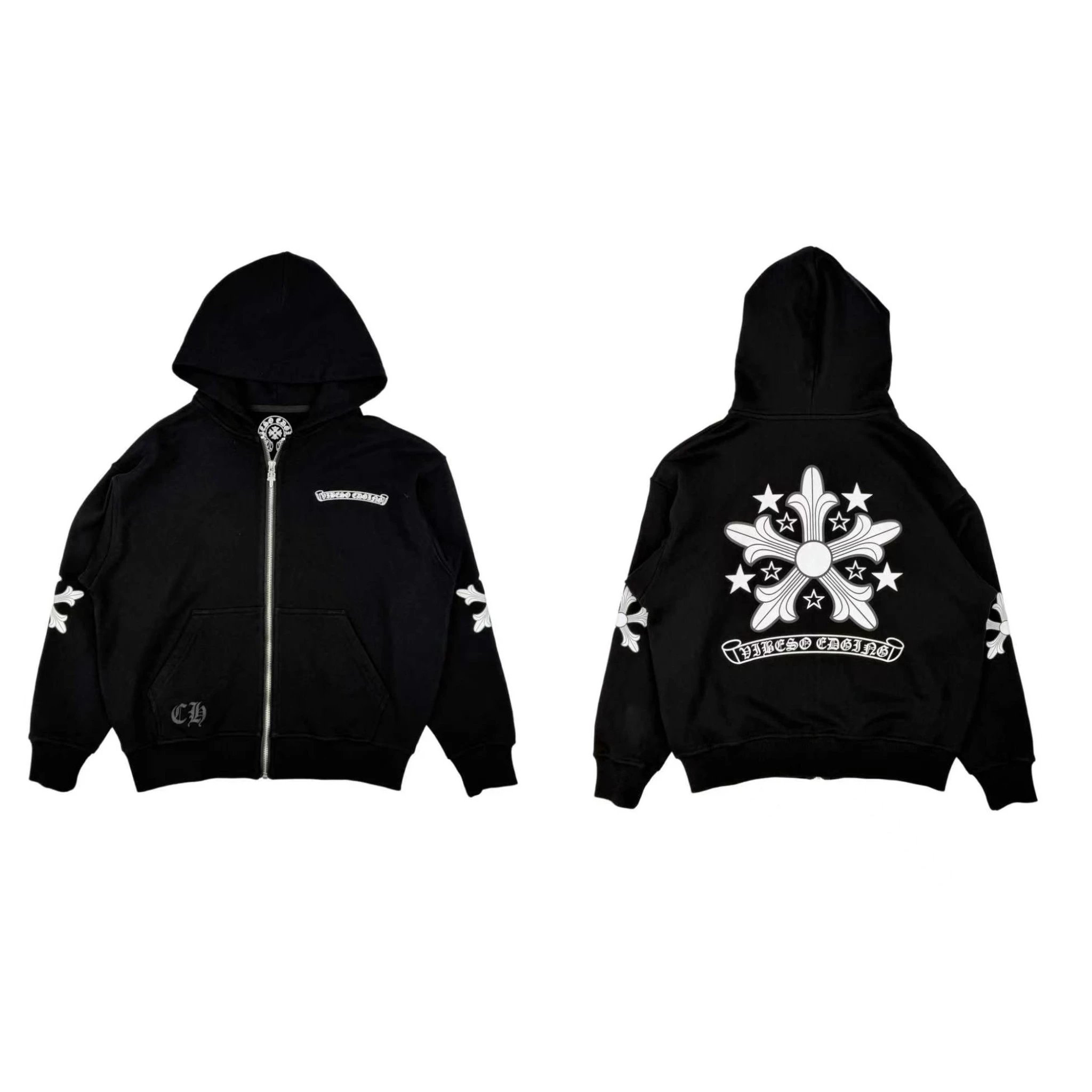 Chrome Hearts Five-Pointed Star Theme Zip-Up Cardigan