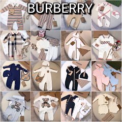 Bbr Burberry 2023 Autumn Winter Newborn & Toddler Clothes, Boys & Girls Original Custom Checkered Bear Patchwork Romper, Bodysuit, Crawling Suit, New Embroidered Check Bear Unisex Baby Cotton Romper