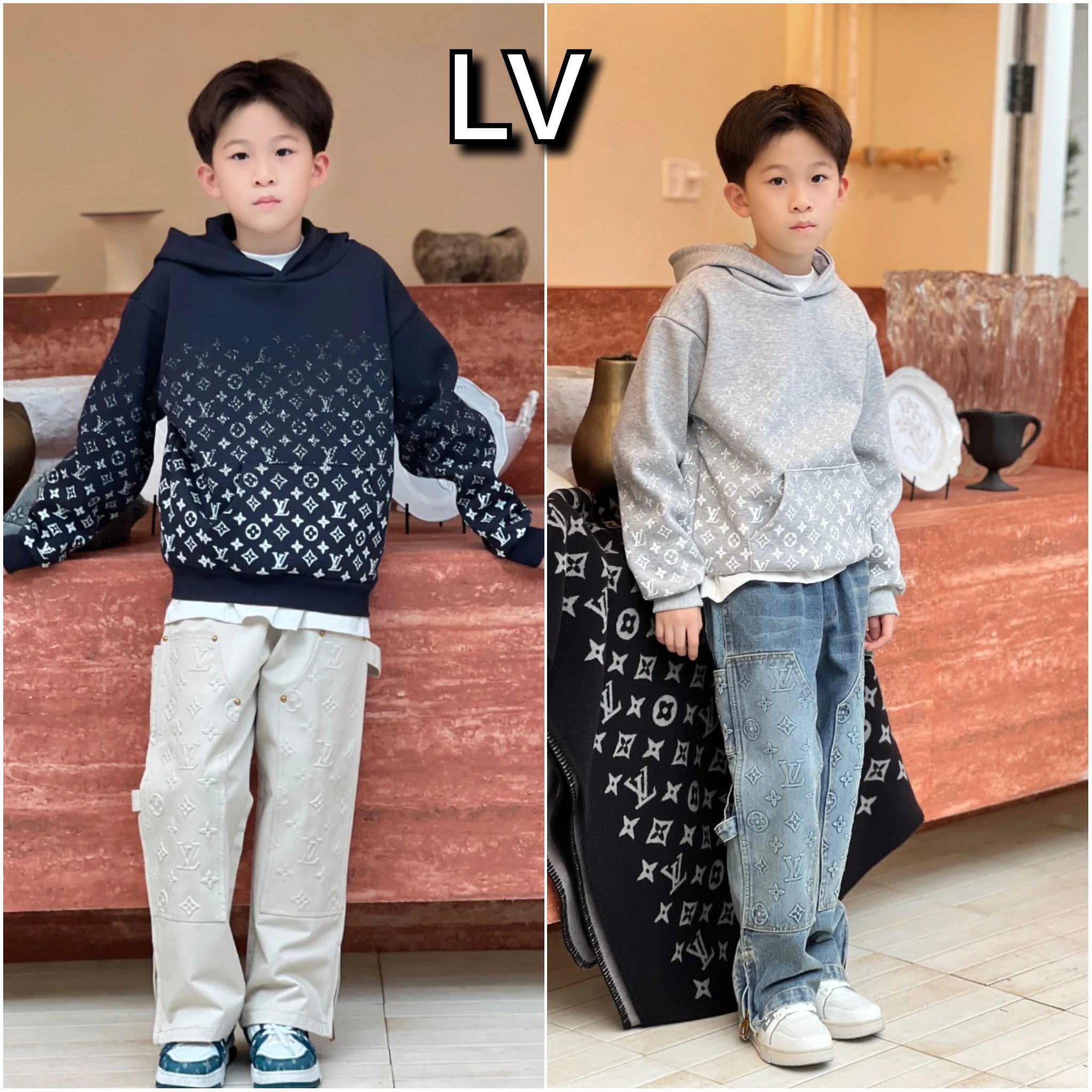 L2024 Autumn and Winter New Edition Customized Gradient Old Flower Hoodie for Boys and Girls Original Edition _ Thick One piece Velvet, Signature Gradient _ Classic Versatile, Pattern Gradually Fades from Bottom to Bottom, Simple Design with Style, Fabric Composite One piece Velvet 520 High Weight, Made of Premium Cotton Air Layer+High Quality Milk Matte Plain Velvet_