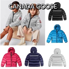 New Fall/Winter 2024 Boys and Girls Original Customized Crofton Kids Down Hoodie Down Jacket with lightweight channel-fill construction, Filling: 750 fluffy duck down with lightweight fabric and trim, - Signature two-stripe reflective detailing on the back - Reflective trim sewn into the adjustable down hood that