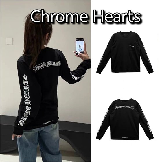 Chrome Hearts 2026 Spring/Summer New Arrival for Men, Women, and Kids - Custom Original Factory Version, Parent-Child Matching Style, Simple Latest Long Sleeve, Just Released at Japanese Boutiques, Classic Black and White, Four Prints, Sizes 100-170, Pre-Order Now