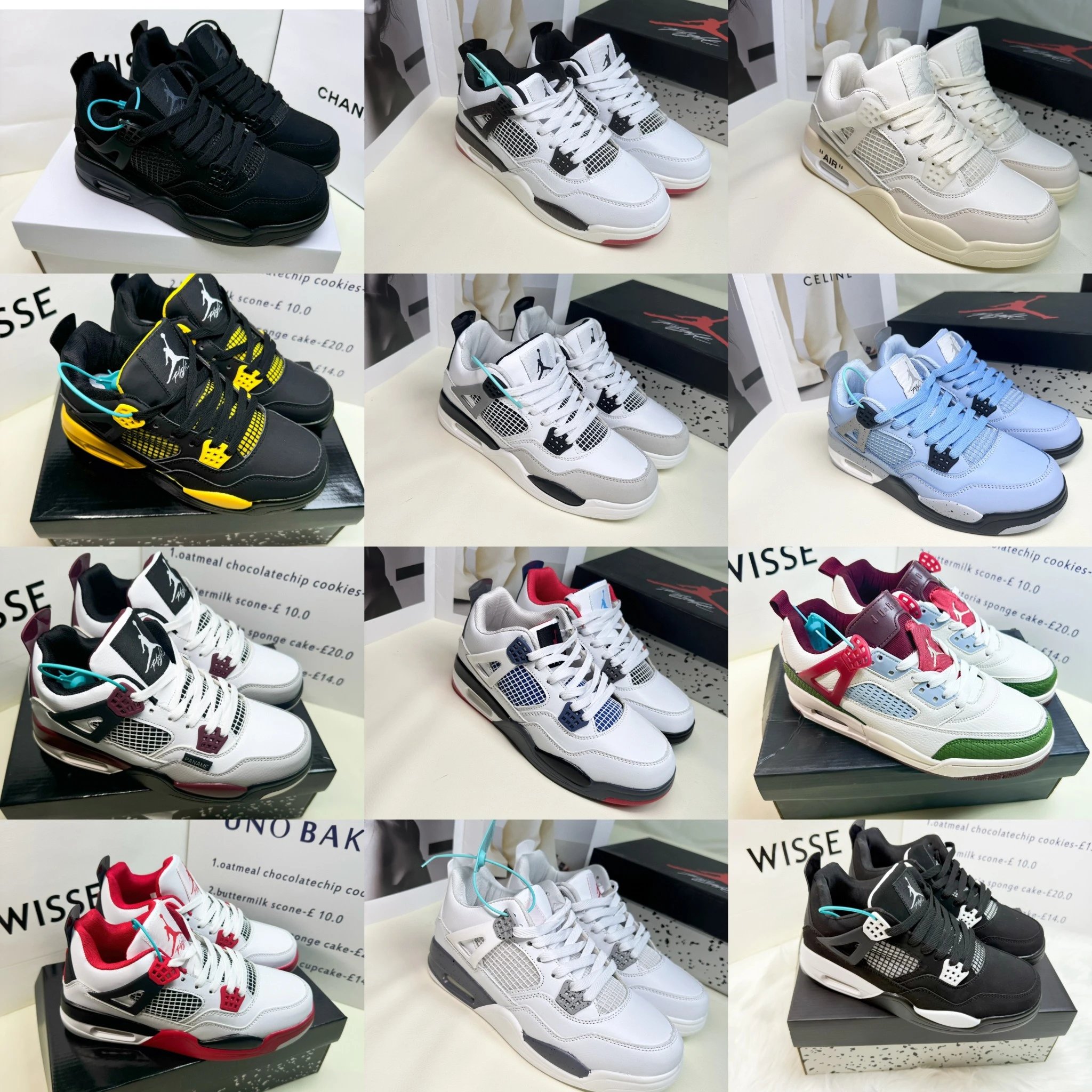 Air Jordan 4 PSG University Blue AJ4 Black Yellow Thunder Duke Electric Mother Sage Black Brown Basketball Shoes Air Cushion Basketball Shoes White Cement DH6927-017 AQ9129-103 CU9981-101 CZ5624-100 CT8527-70